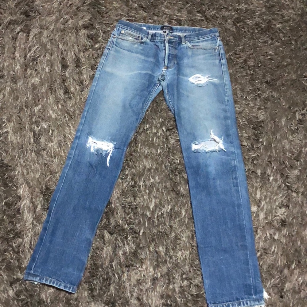 A.P.C distressed jeans